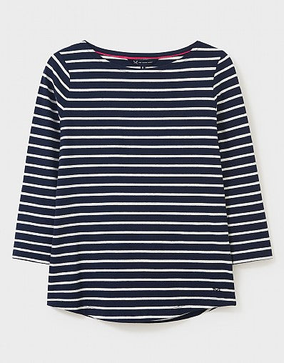 Stripe Essential Breton 3/4 Sleeve- Navy/White
