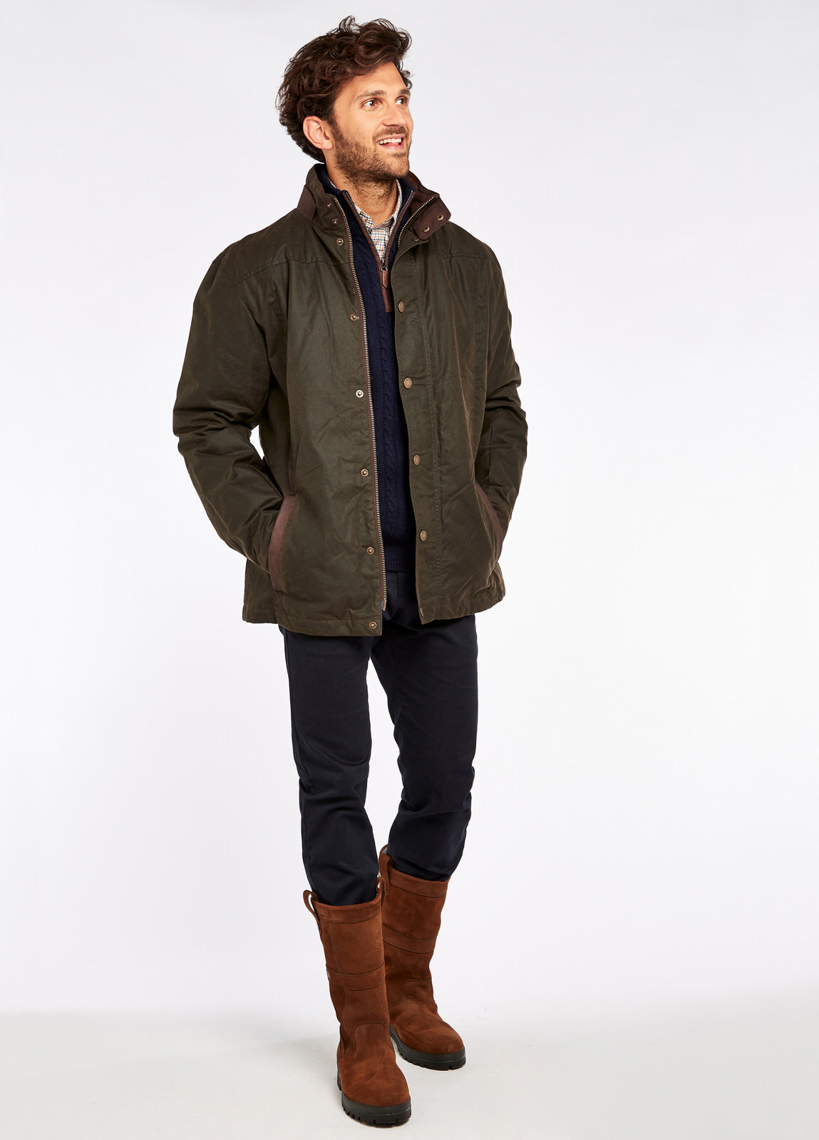 Carrickfergus Waxed Jacket- Olive