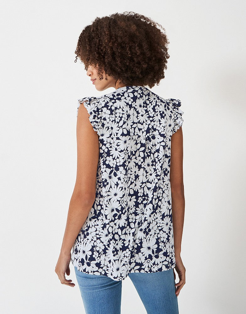 Lydia Blouse- Navy/White print