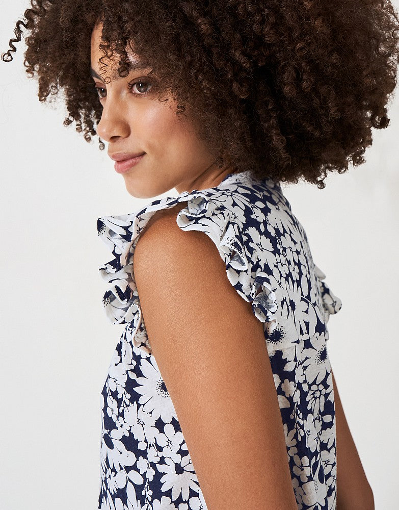 Lydia Blouse- Navy/White print