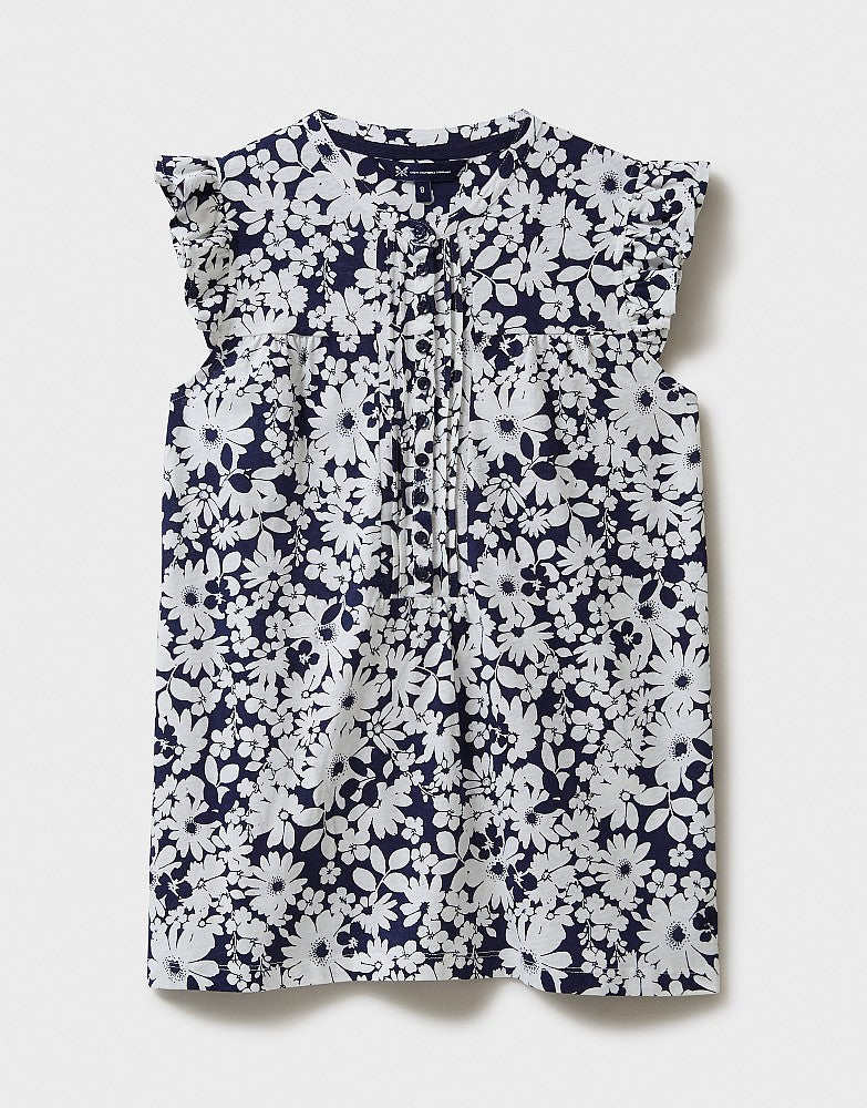Lydia Blouse- Navy/White print