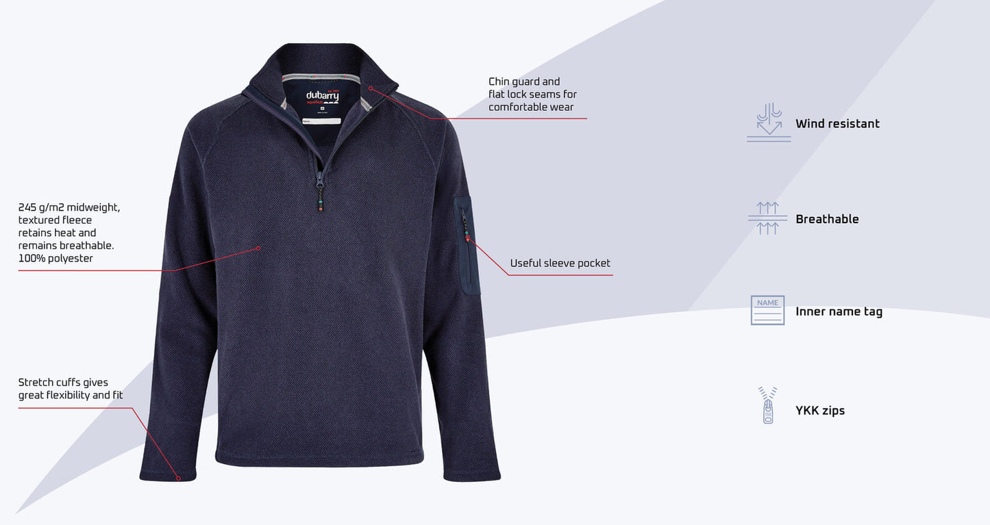Monaco Fleece, Quarter Zip- Navy