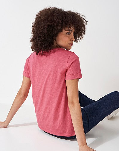 Perfect Crew Neck Slub Club T-Shirt- Rapture Rose
