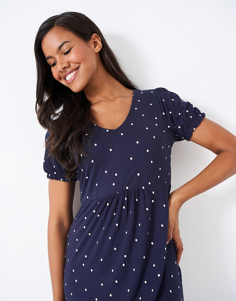 MEL SHORT SLEEVE V NECK JERSEY DRESS