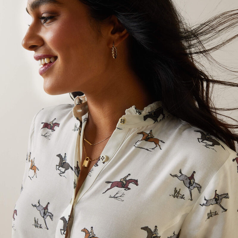 Ariat Clarion Horse Print Blouse