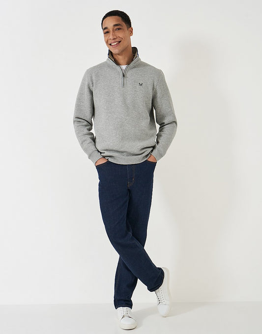 Classic Half Zip Sweater - Grey Marl