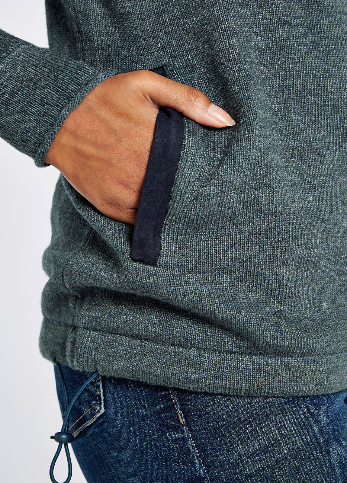 Dubarry Morrisey Zip Neck Sweater - Dark Pebble