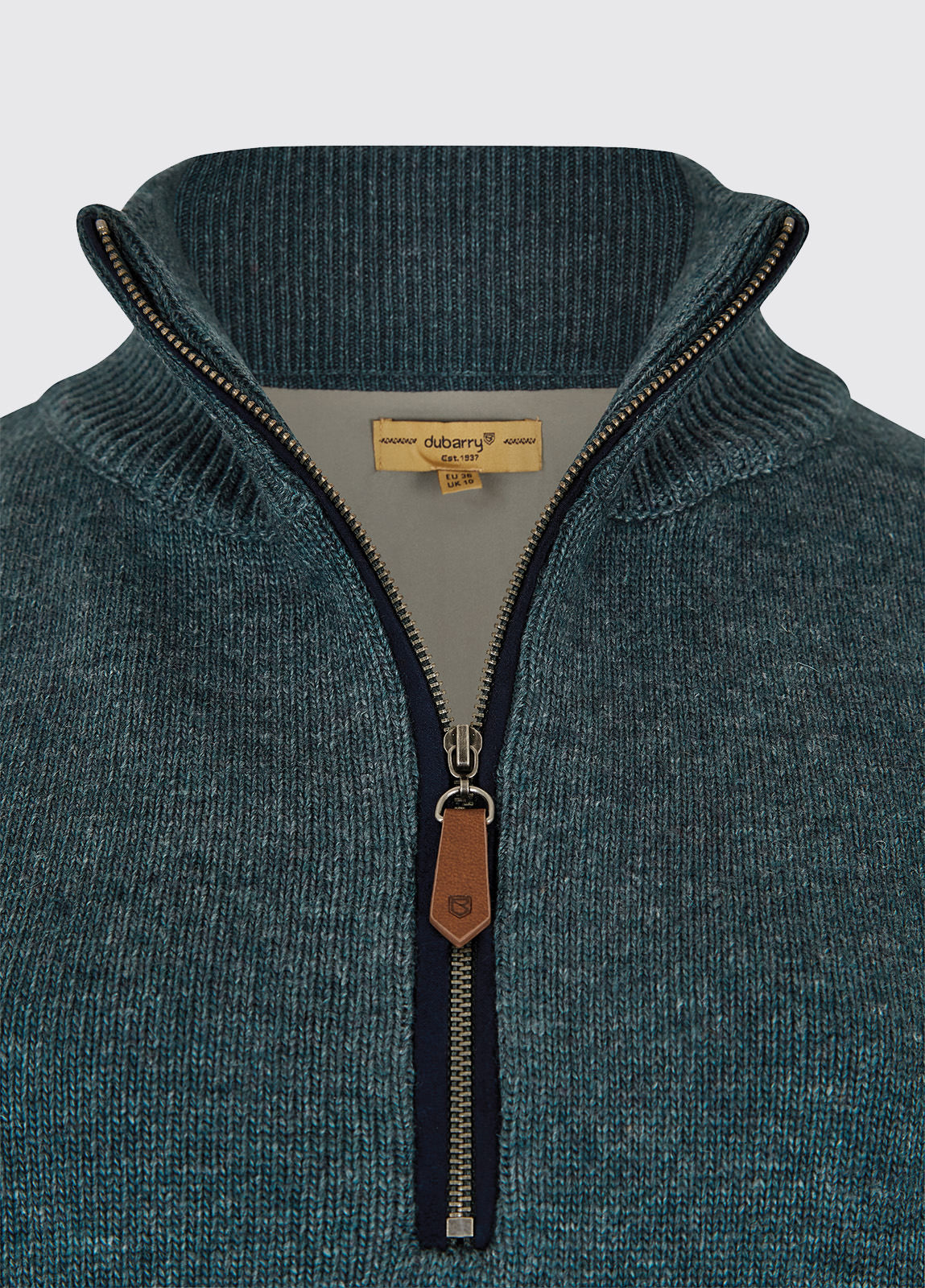 Dubarry Morrisey Zip Neck Sweater - Dark Pebble