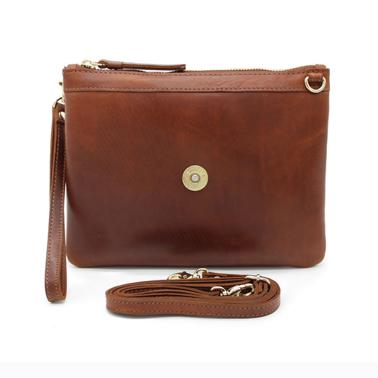 Hicks and Hides Charlton Cartridge Clutch Bag - Cognac