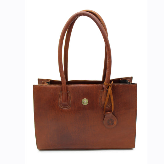 Hicks and Hides Chedworth Cartridge Handbag - Cognac