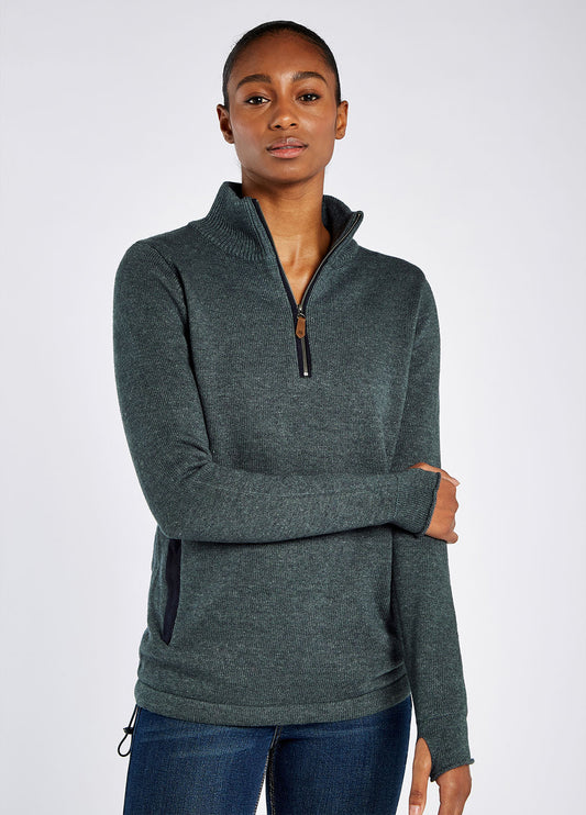 Dubarry Morrisey Zip Neck Sweater - Dark Pebble