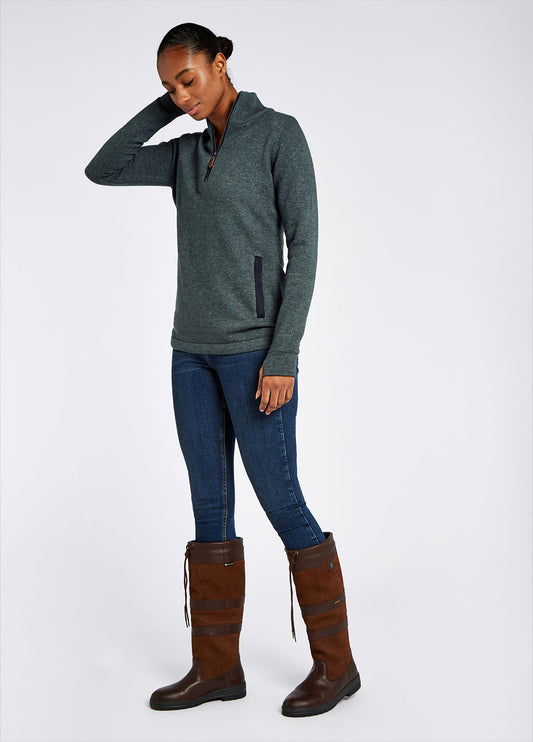 Dubarry Morrisey Zip Neck Sweater - Dark Pebble