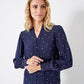 Anais Polka Dot Blouse- Navy/White