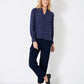 Anais Polka Dot Blouse- Navy/White