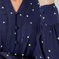 Anais Polka Dot Blouse- Navy/White