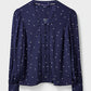 Anais Polka Dot Blouse- Navy/White