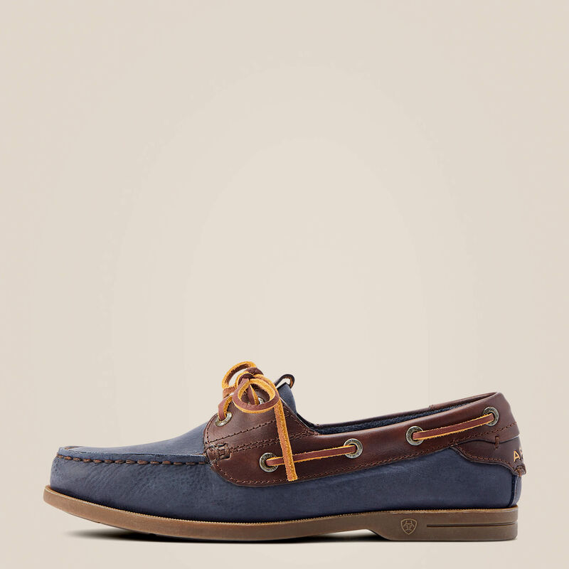 Ariat Womens Antigua boat shoe- Chocolate/Navy