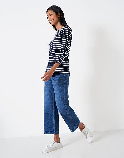 Stripe Essential Breton 3/4 Sleeve- Navy/White