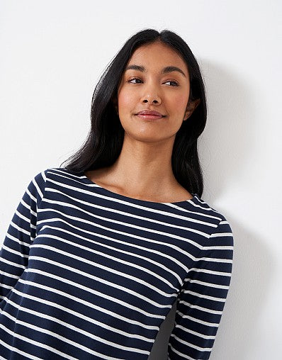 Stripe Essential Breton 3/4 Sleeve- Navy/White