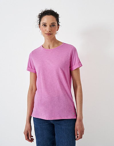 Perfect Crew Slub T-Shirt- Fuchsia Pink