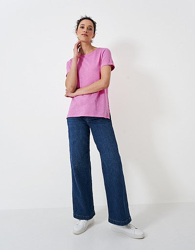 Perfect Crew Slub T-Shirt- Fuchsia Pink