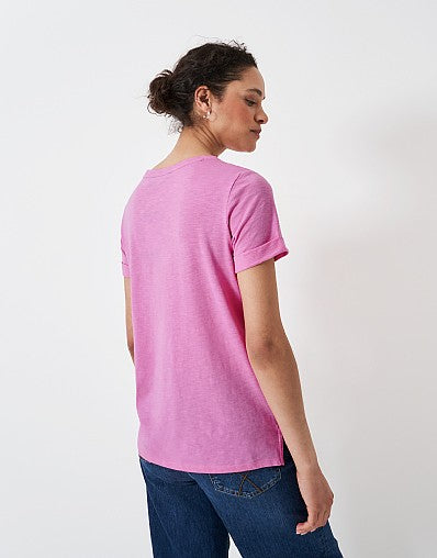 Perfect Crew Slub T-Shirt- Fuchsia Pink