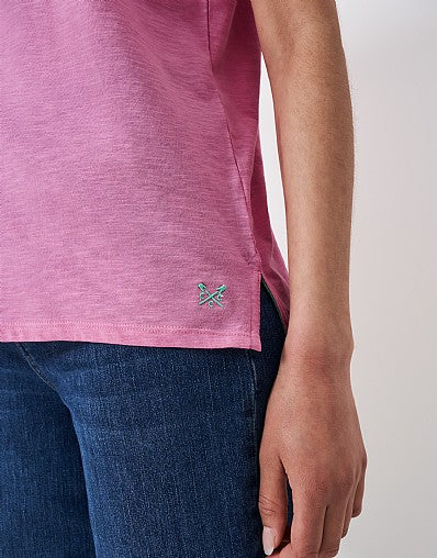 Perfect Crew Slub T-Shirt- Fuchsia Pink