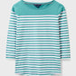 Stripe Essential Breton 3/4 Sleeve Sea Green/White/Pink