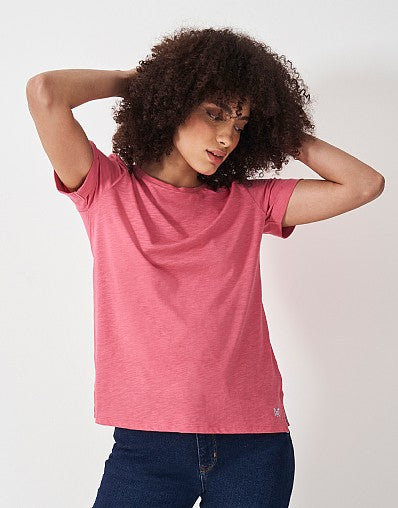 Perfect Crew Neck Slub Club T-Shirt- Rapture Rose