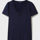 Navy Lace Insert Short Sleeve T-shirt