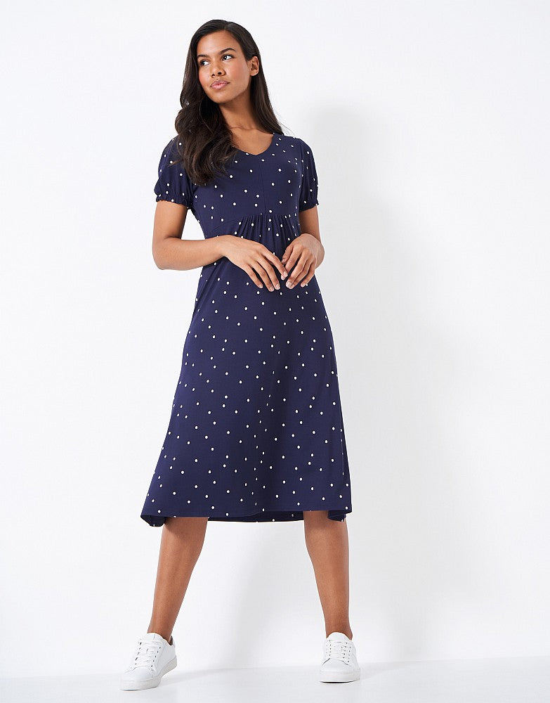 MEL SHORT SLEEVE V NECK JERSEY DRESS