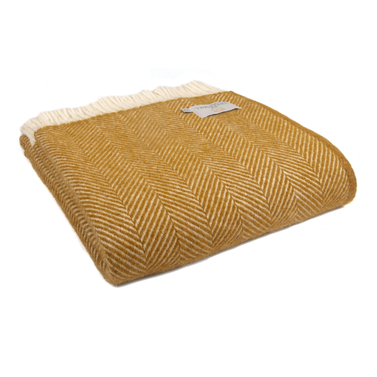 Luxury Wool Knee Rug- Fishbone English Mustard