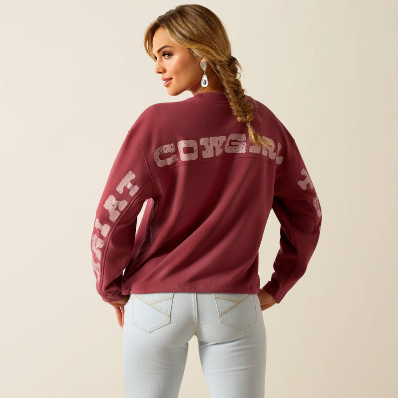 Cowgirl Tough Sweatshirt - Dry Rose