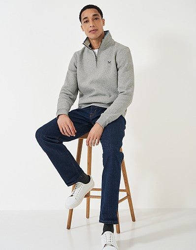 Classic Half Zip Sweater - Grey Marl