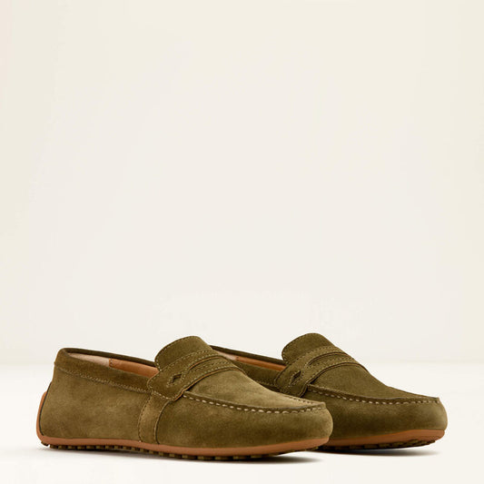 Selene Driving Shoe - Dark Olive Suede
