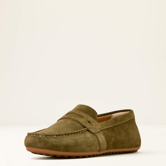 Selene Driving Shoe - Dark Olive Suede