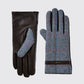 Ballycastle Ladies Tweed Leather Gloves - Denim Haze