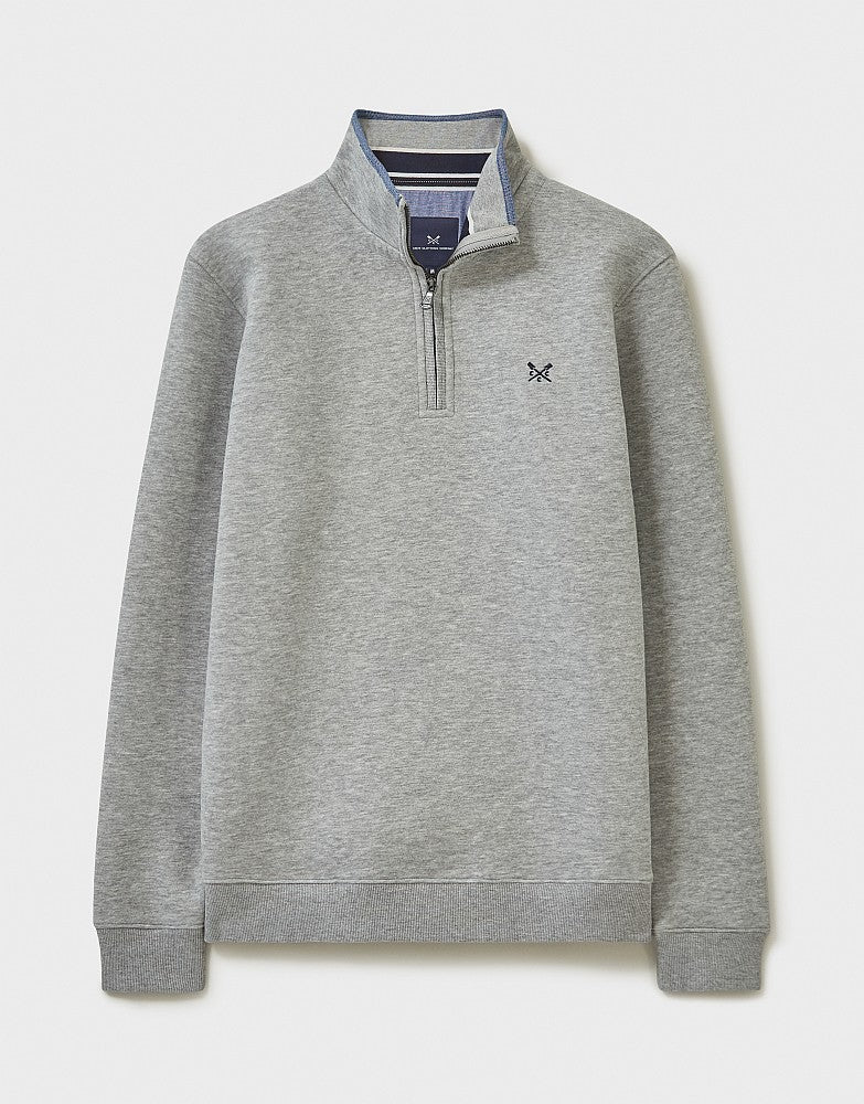 Classic Half Zip Sweater - Grey Marl