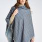 Hazelwood Tweed Poncho - Denim Haze