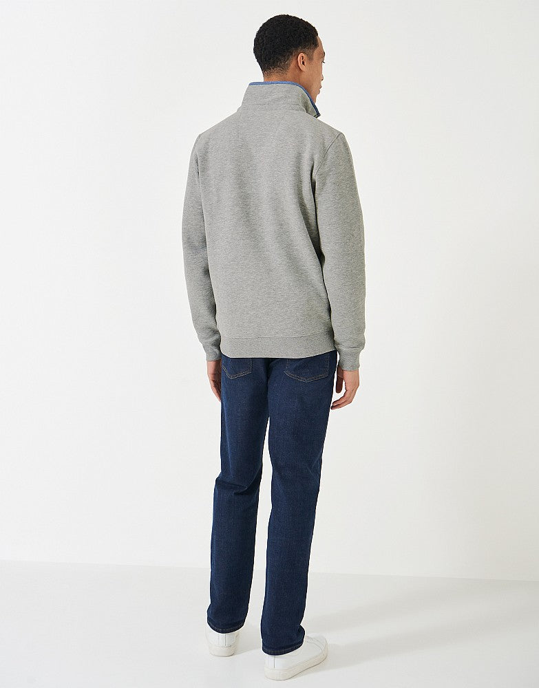 Classic Half Zip Sweater - Grey Marl