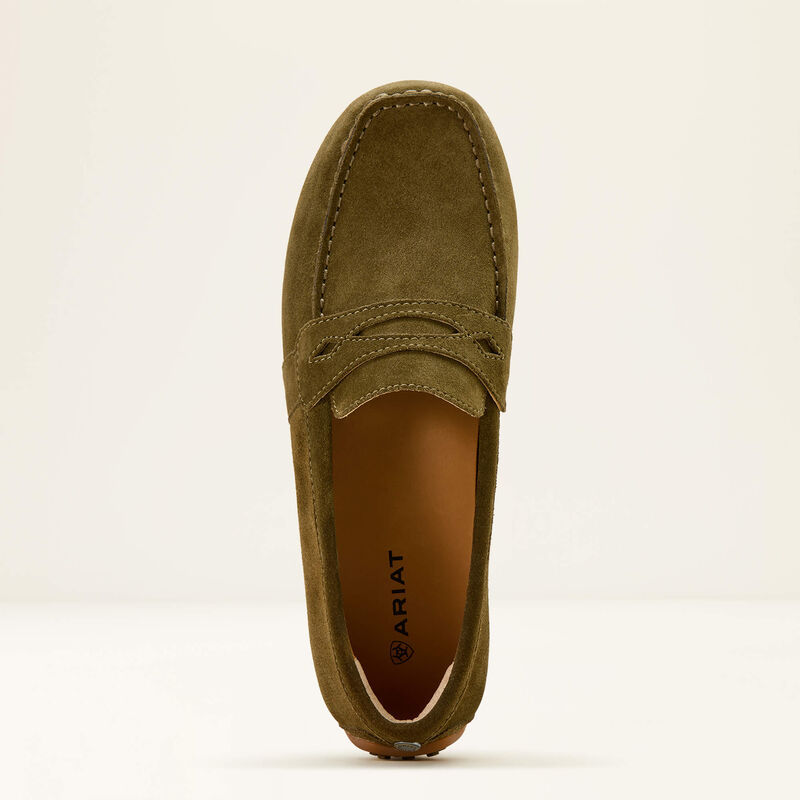 Selene Driving Shoe - Dark Olive Suede