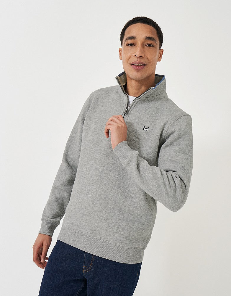 Classic Half Zip Sweater - Grey Marl