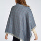 Hazelwood Tweed Poncho - Denim Haze