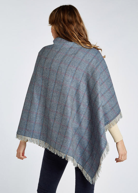 Hazelwood Tweed Poncho - Denim Haze